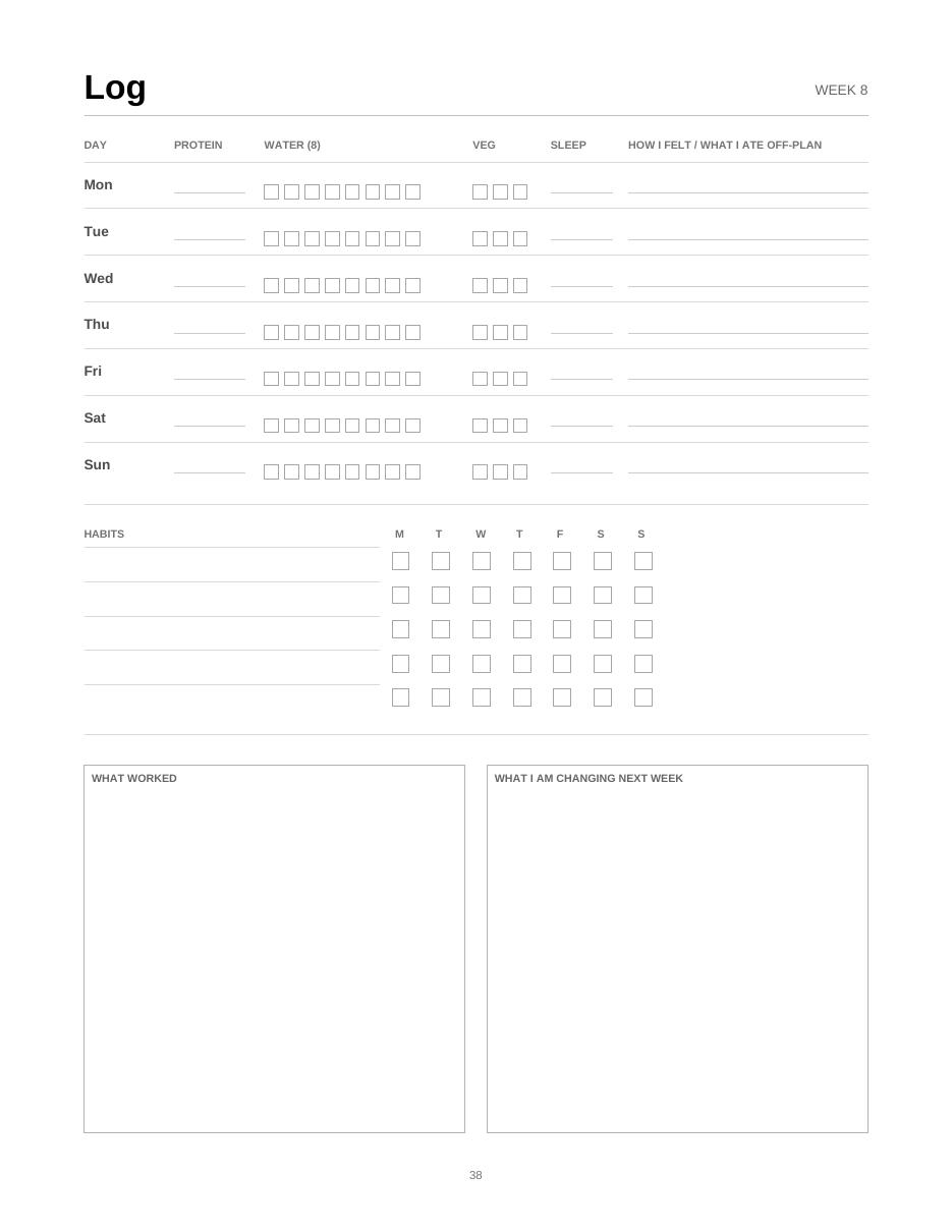 Genuine interior page 2 from The Undated Nutrition Planner