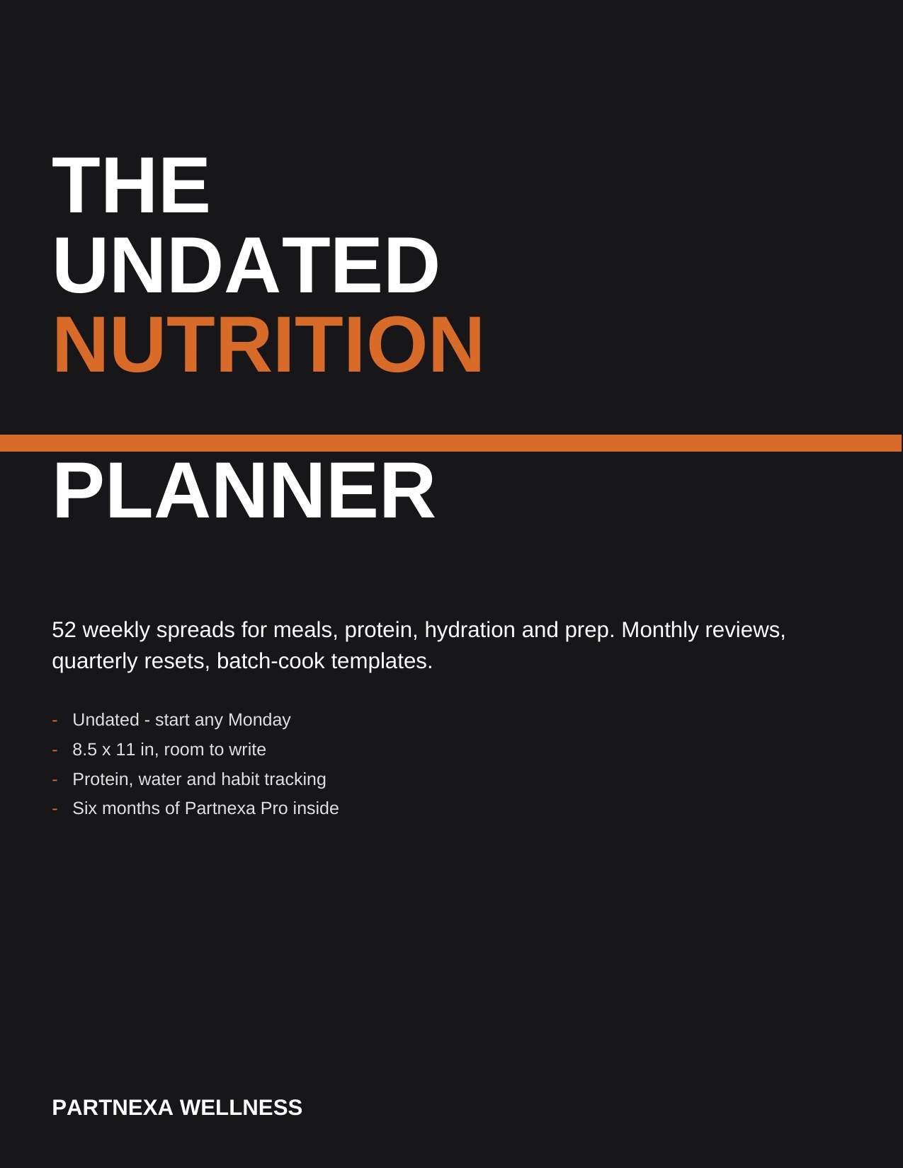 The Undated Nutrition Planner cover